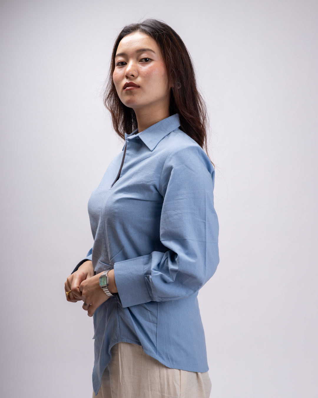 Sapphire Blue Edge Cut Top