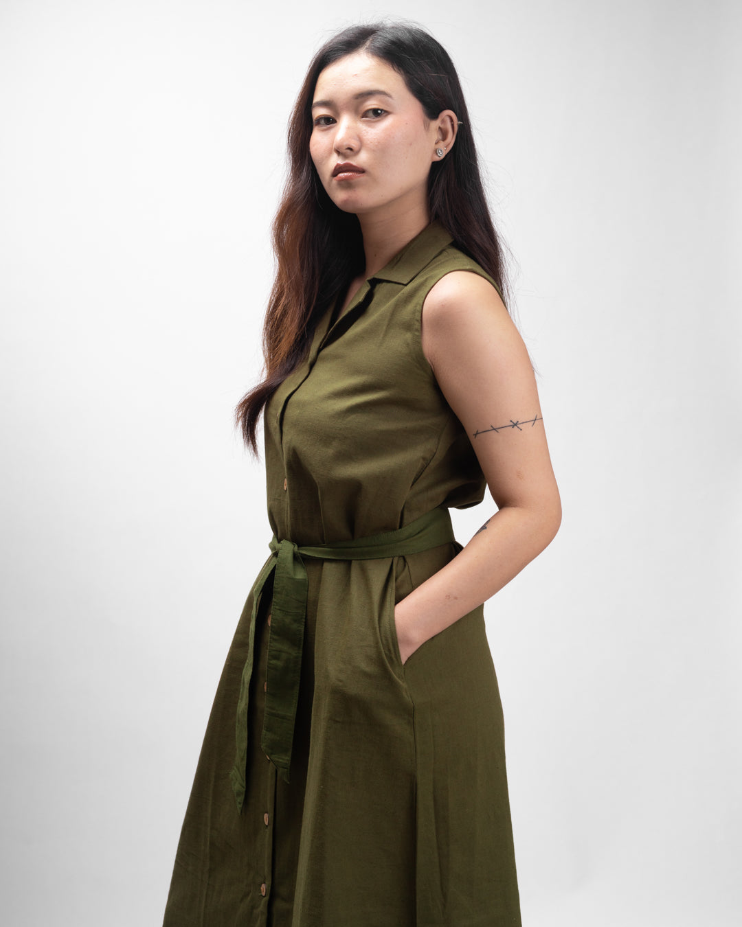 Aria Olive Green Dress