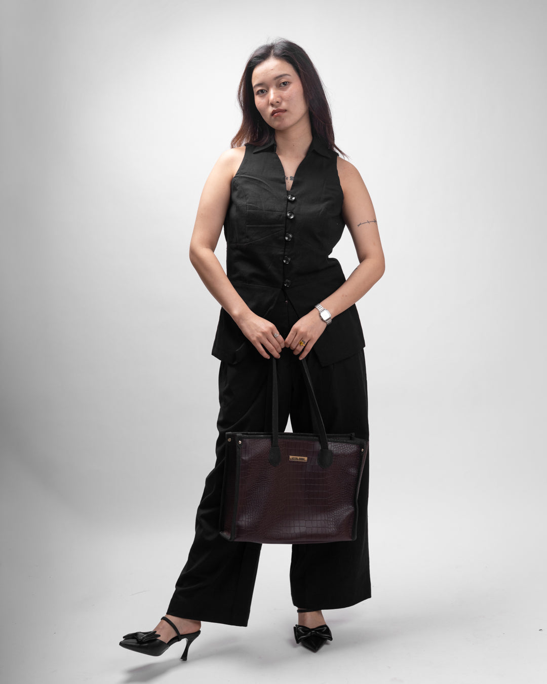Black Muse Sleeveless Vest Co-ord Set