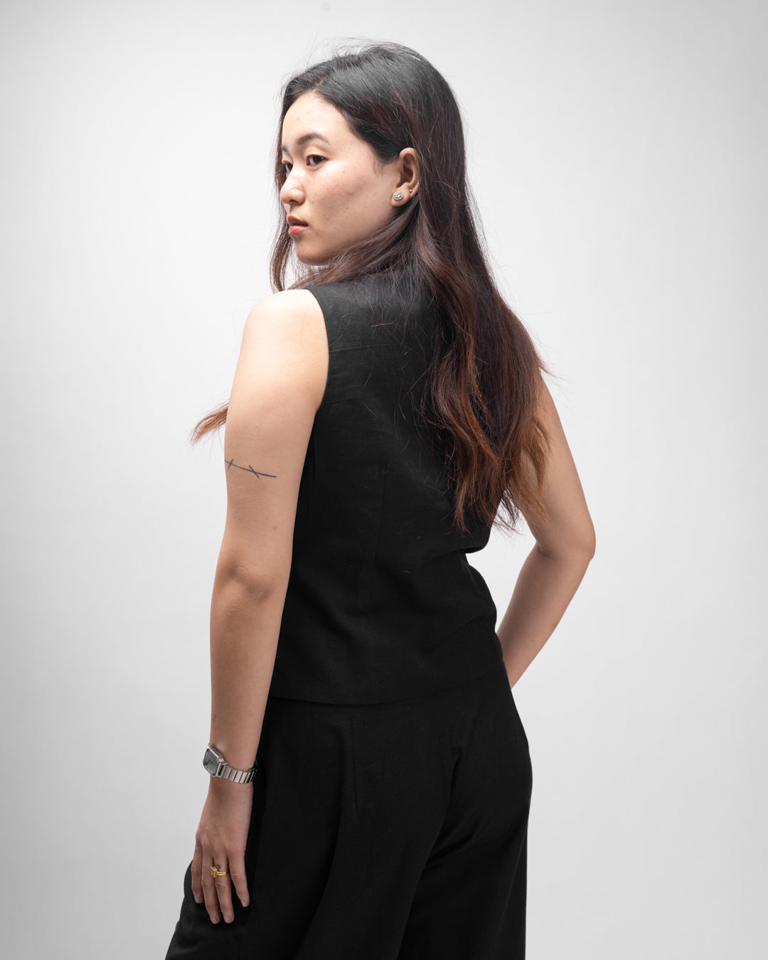 Noir Black Vest Co-ord Set