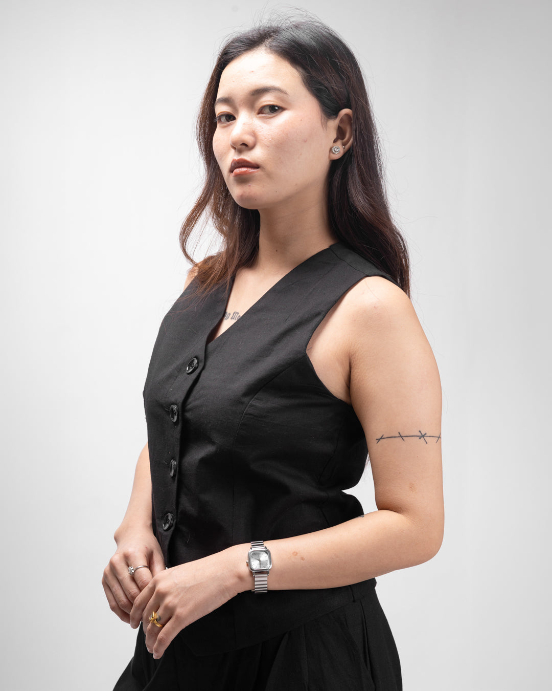 Noir Black Vest Co-ord Set