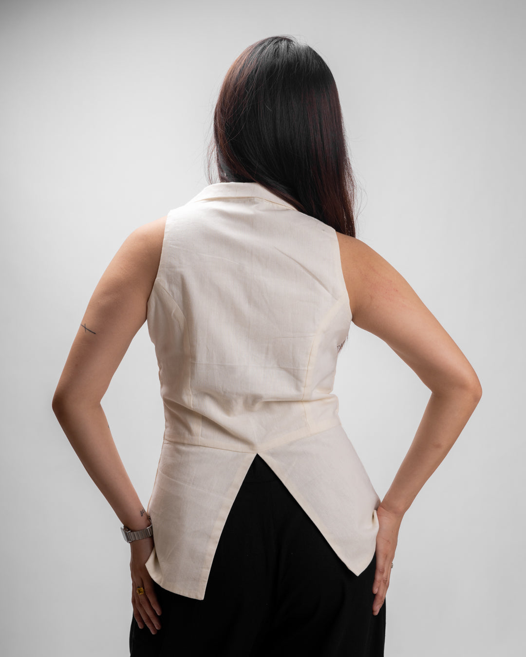 Ivory Muse Sleeveless Vest Co-ord Set