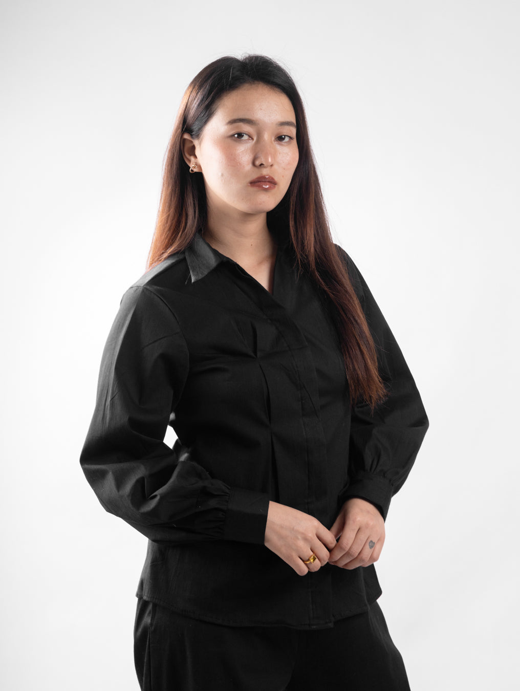 Classic Black Tailored Shirt
