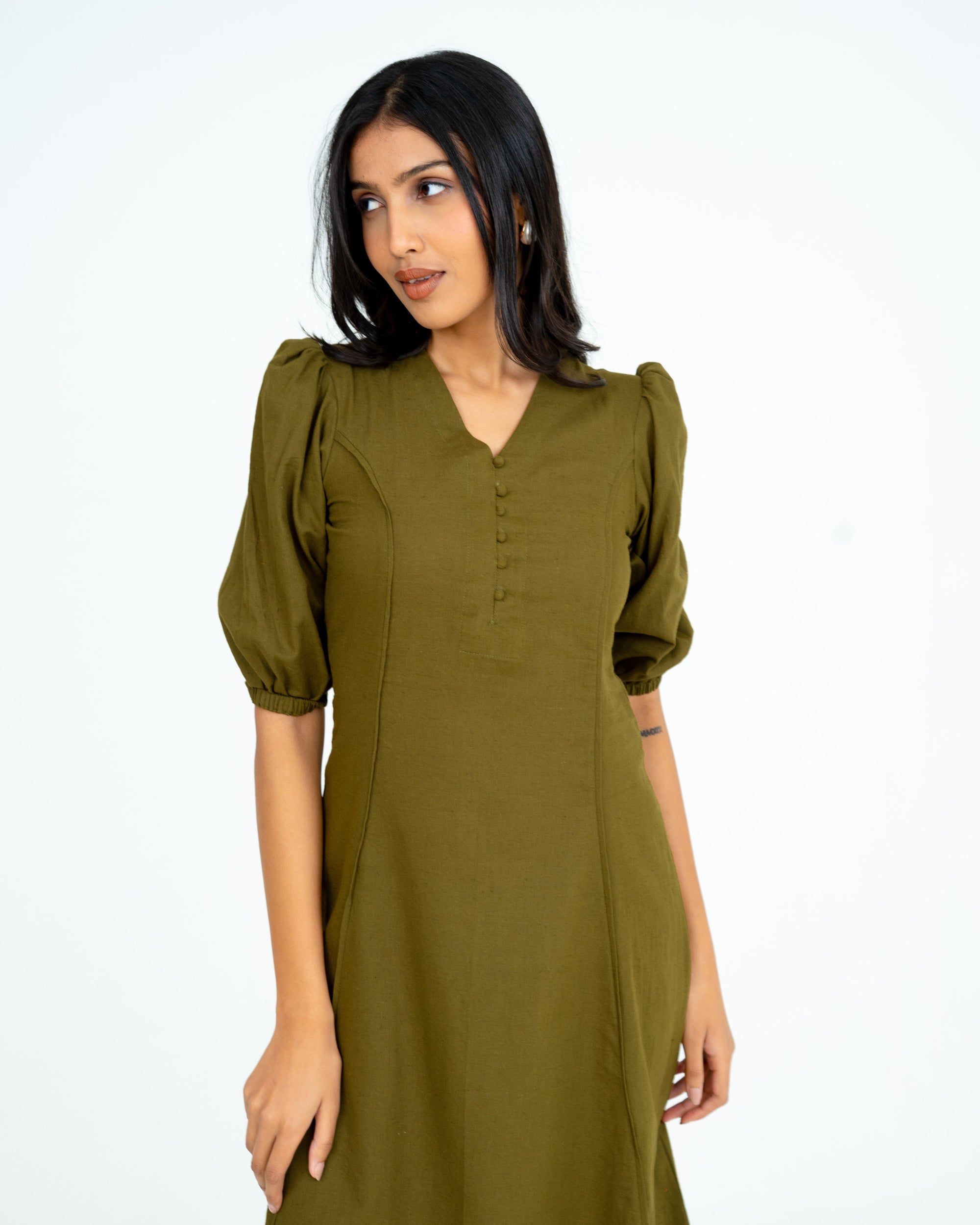 Elin Olive Green Dress