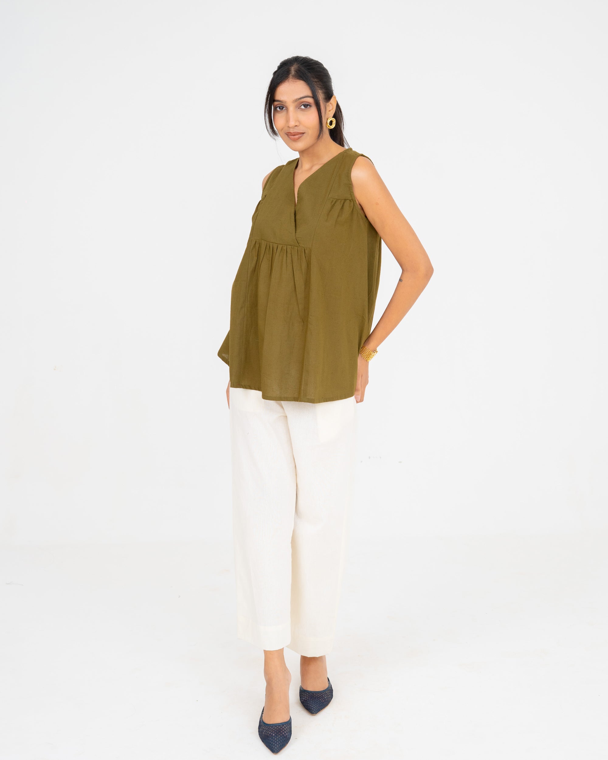 Iris Olive Green Top