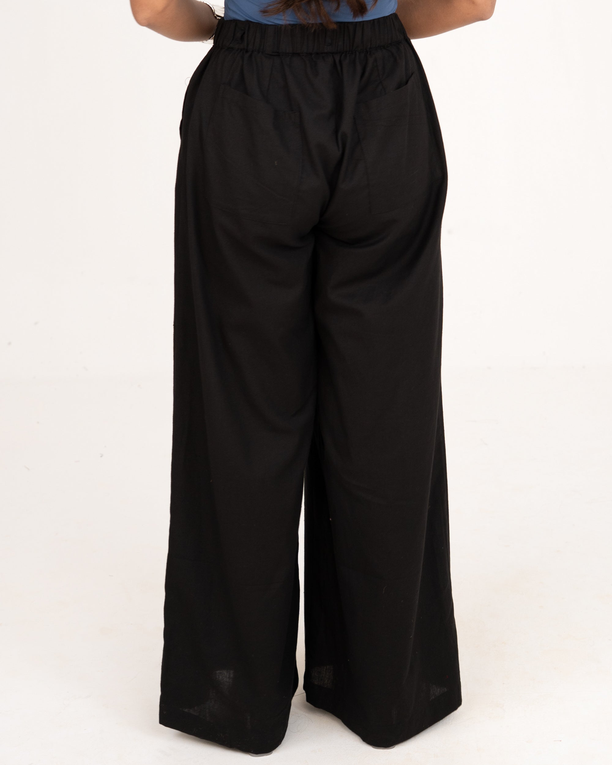 Orin Black Drawstrings Pants