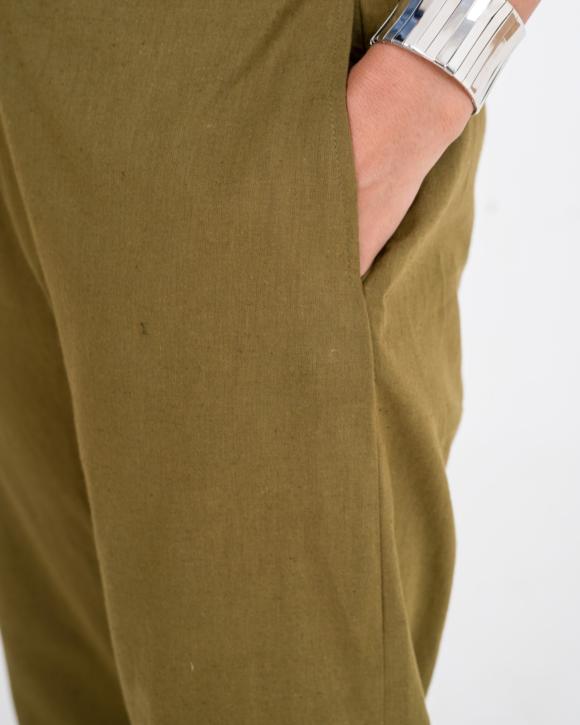 Lume Olive Green Straight Pants