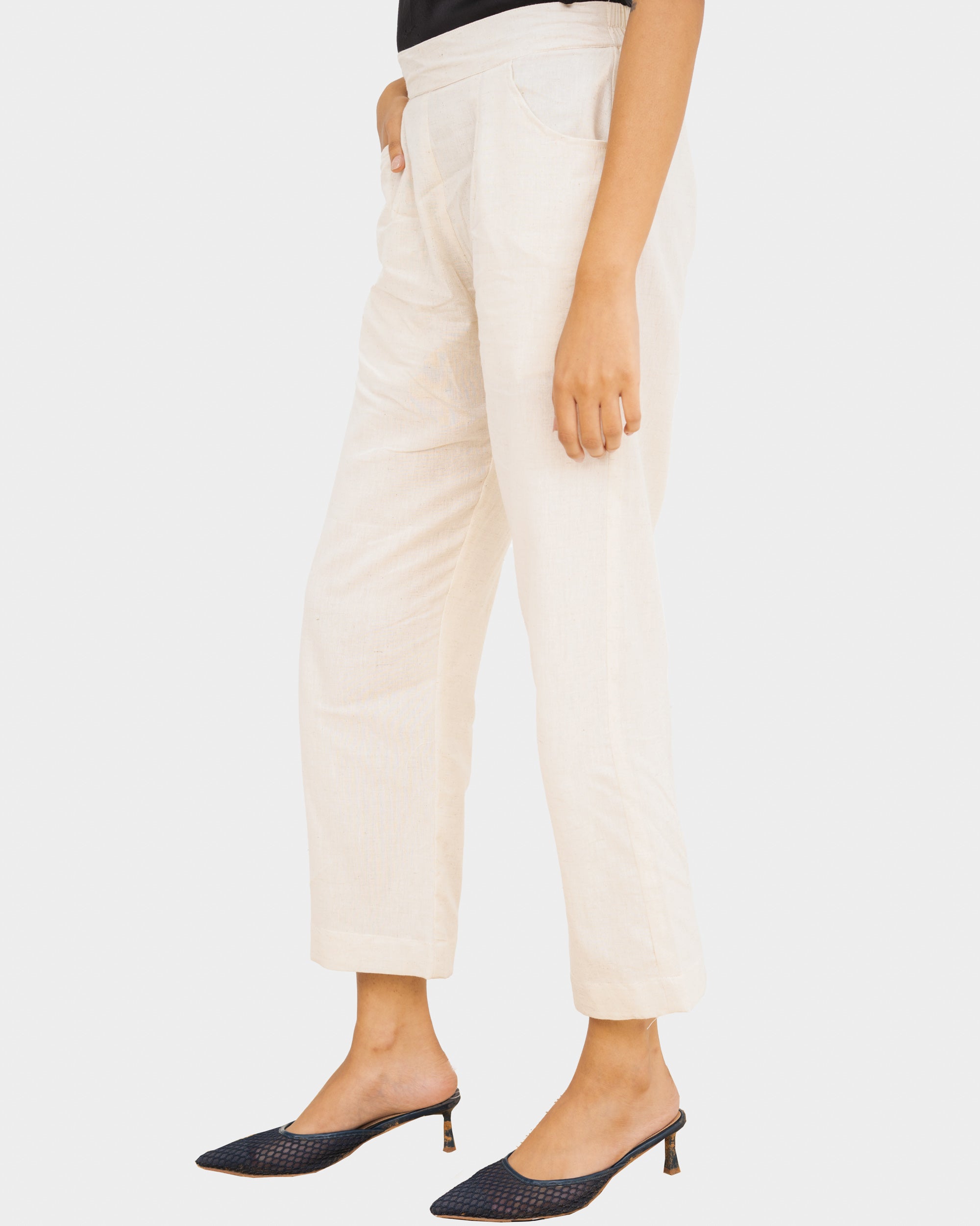 Lyra Beige Straight Pants