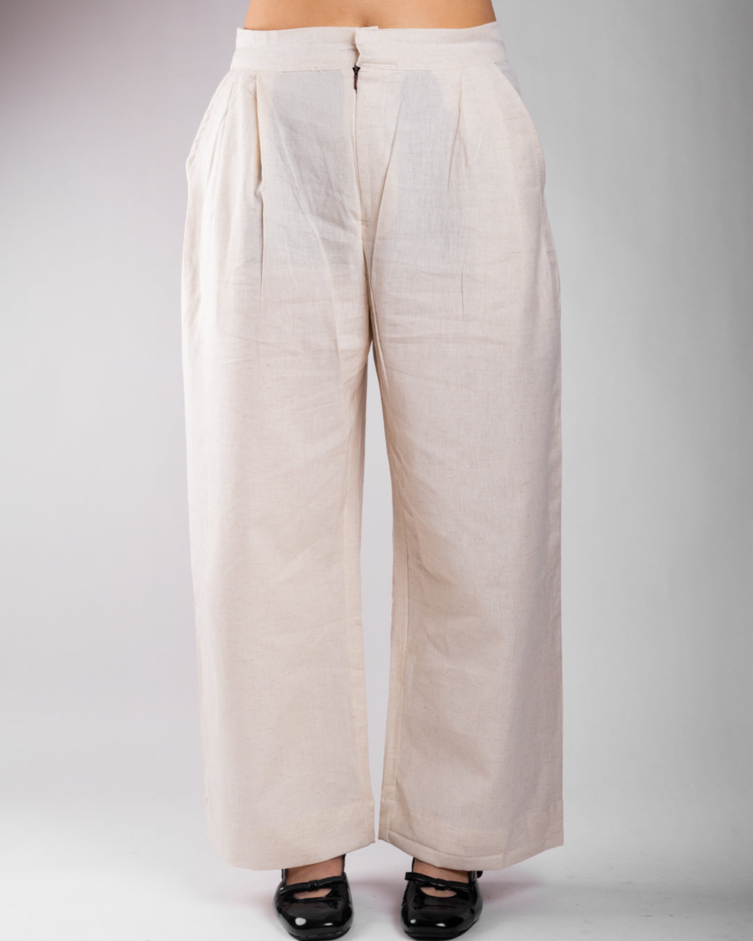 Veda Beige Pleated Trouser