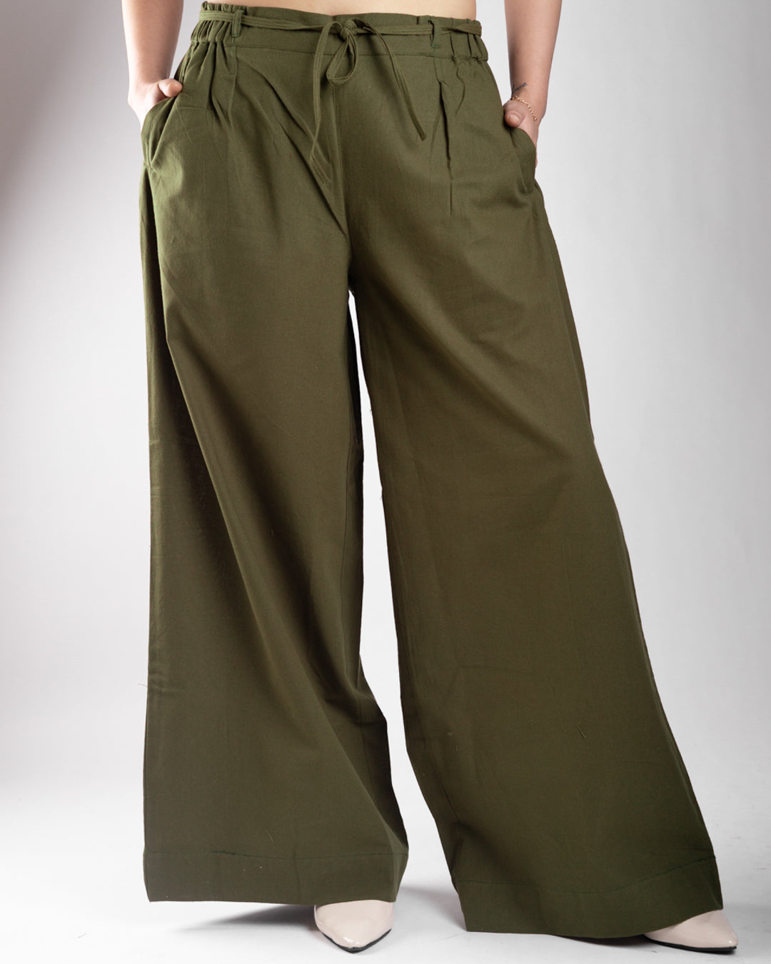 Orin Olive Green Drawstrings Pants