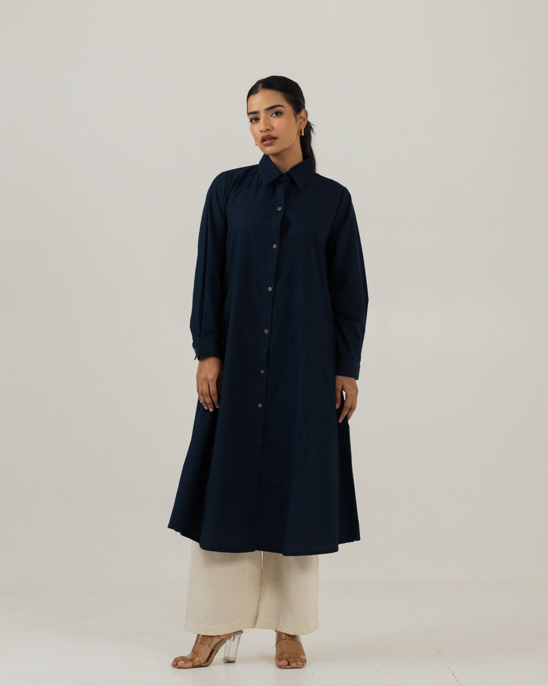 Dawn Mid Night Blue Front Open Shirt