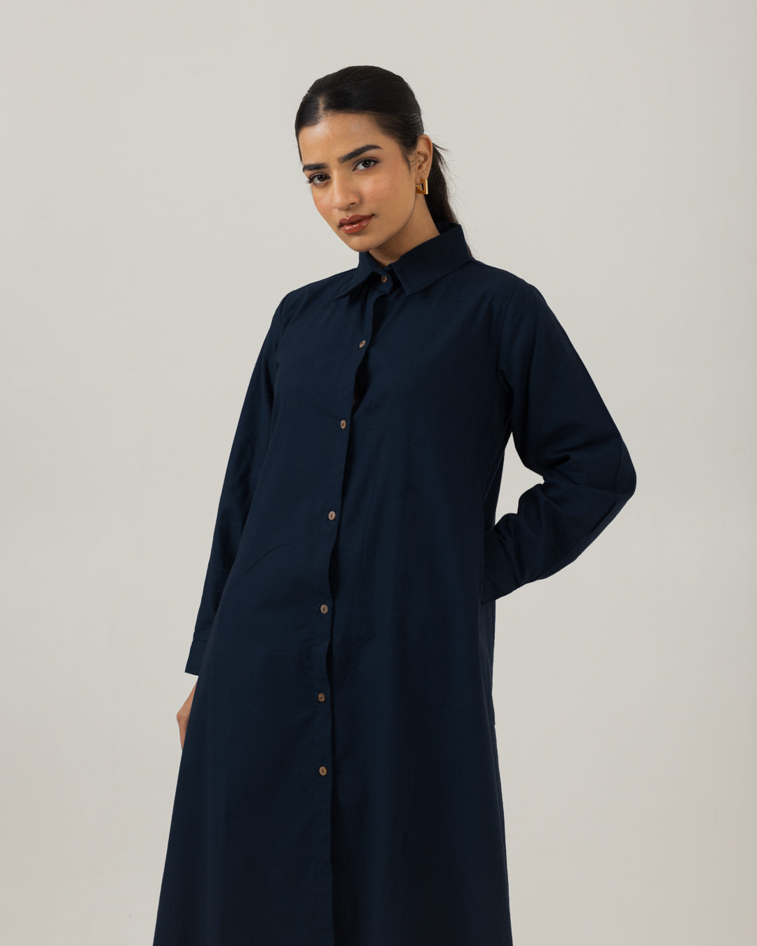 Dawn Mid Night Blue Front Open Shirt