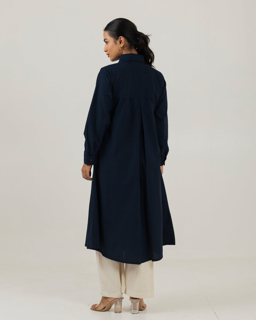 Dawn Mid Night Blue Front Open Shirt