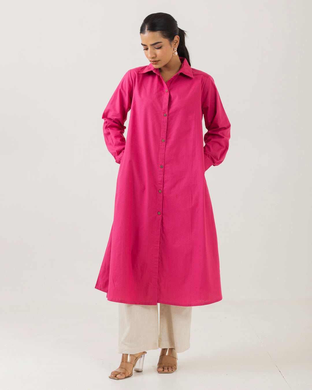 Dawn Pink Front Open Shirt