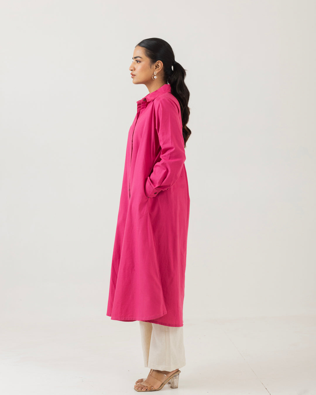 Dawn Pink Front Open Shirt