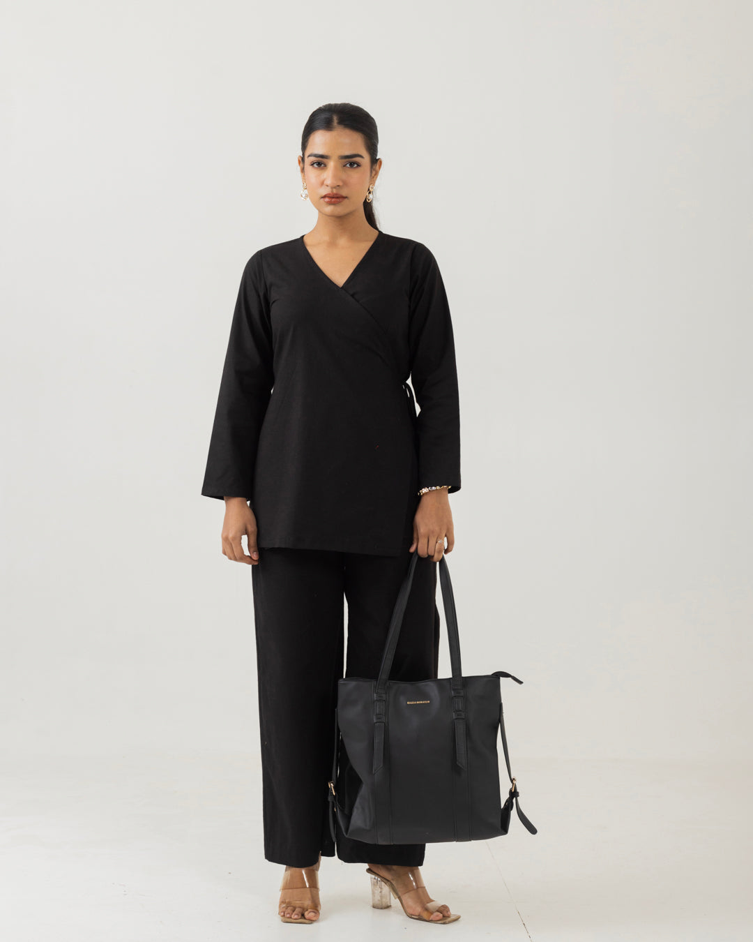 Nest Black Angarkha Co-Ord Set