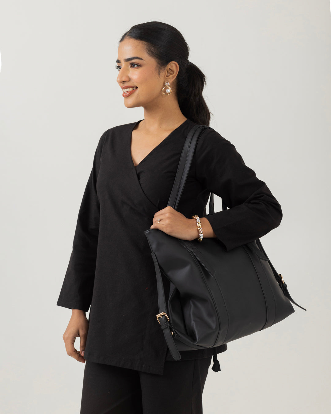 Nest Black Angarkha Co-Ord Set