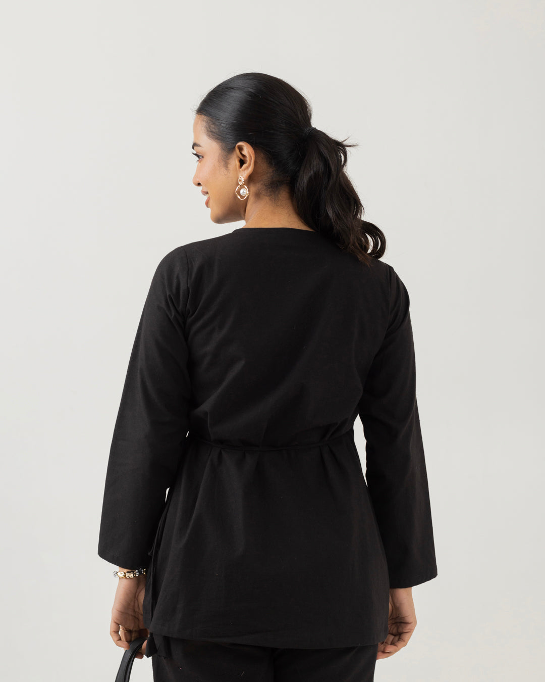 Nest Black Angarkha Top