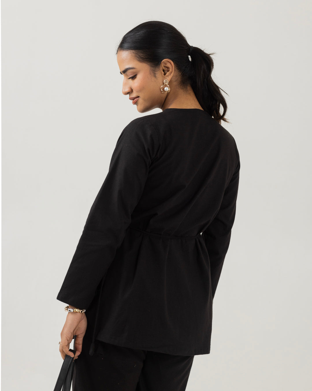 Nest Black Angarkha Top