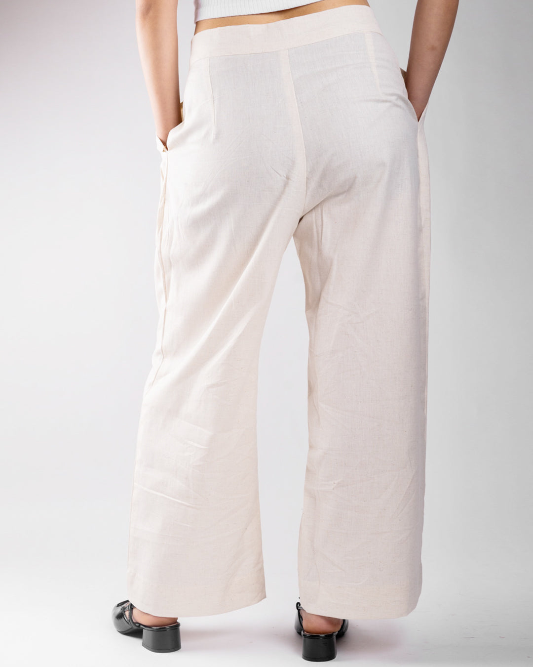 Veda Beige Pleated Trouser