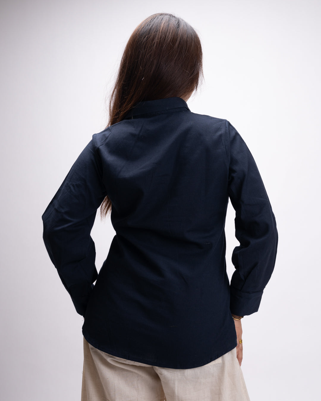 Navy Blue Edge Cut Top