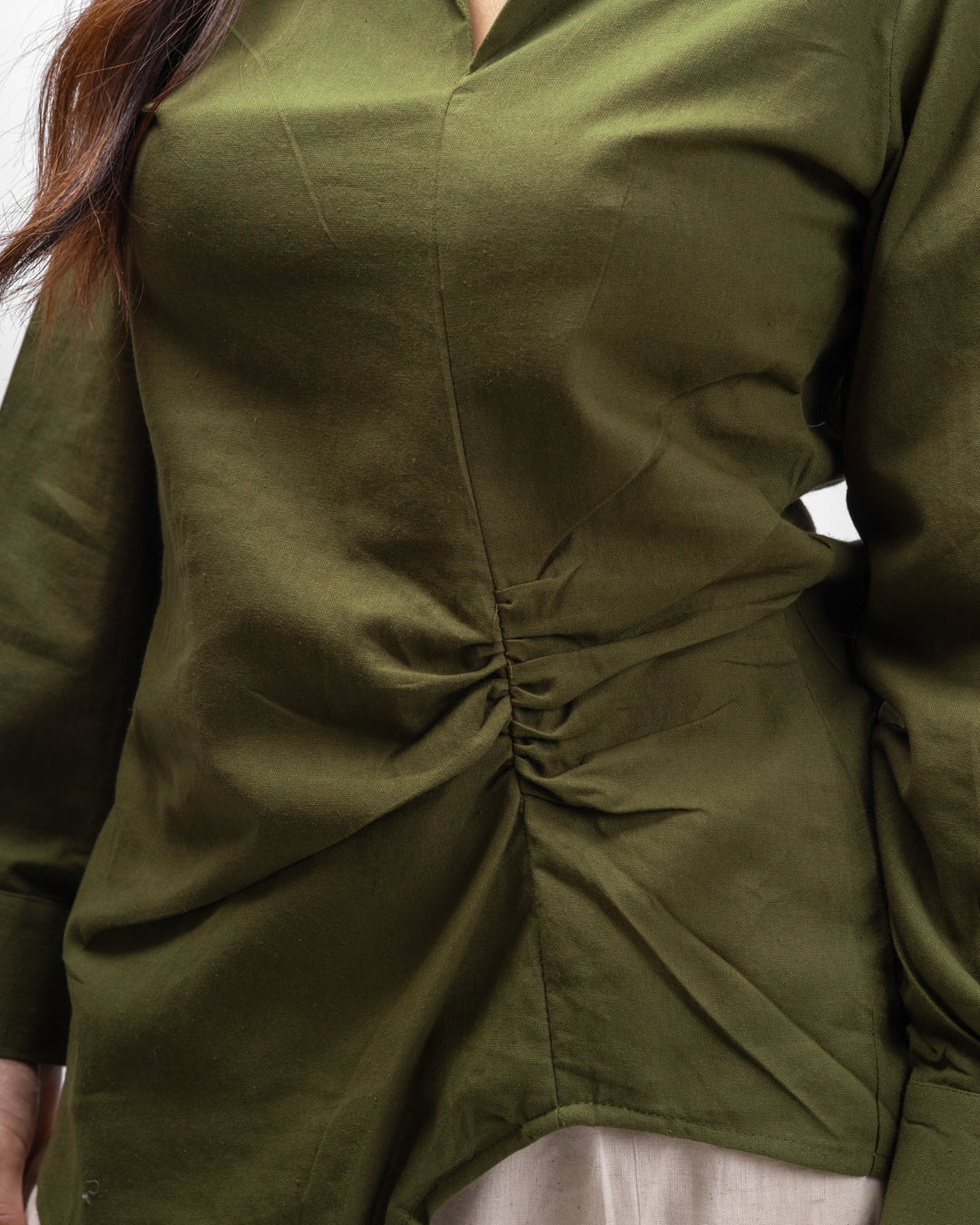 Olive Green Edge Cut Top