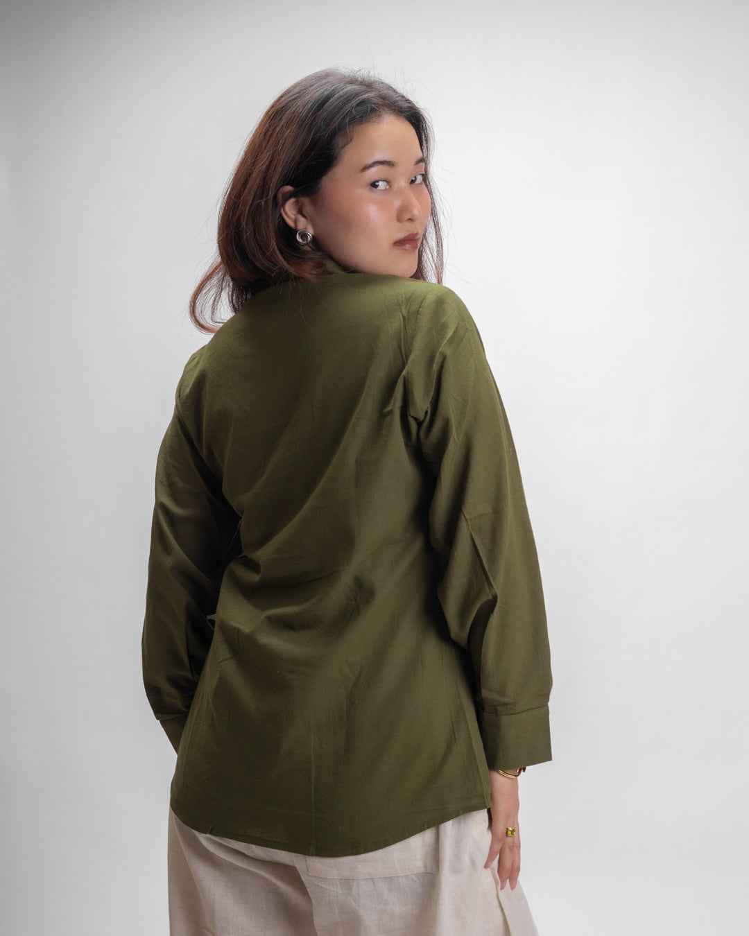 Olive Green Edge Cut Top