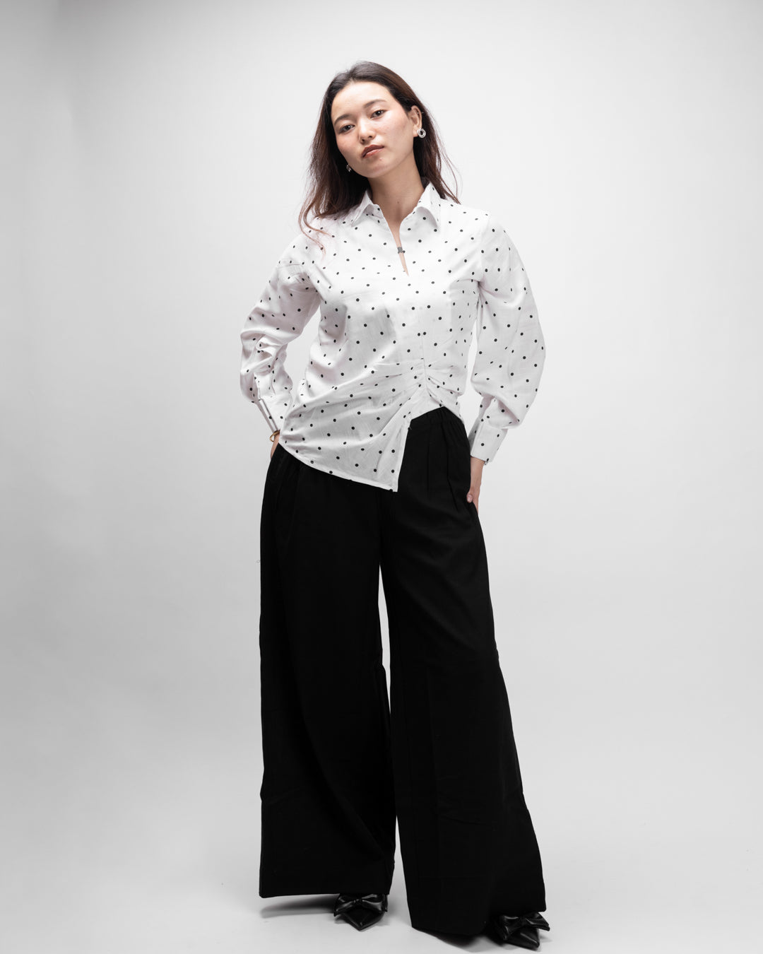 Polka Edge Cut Top