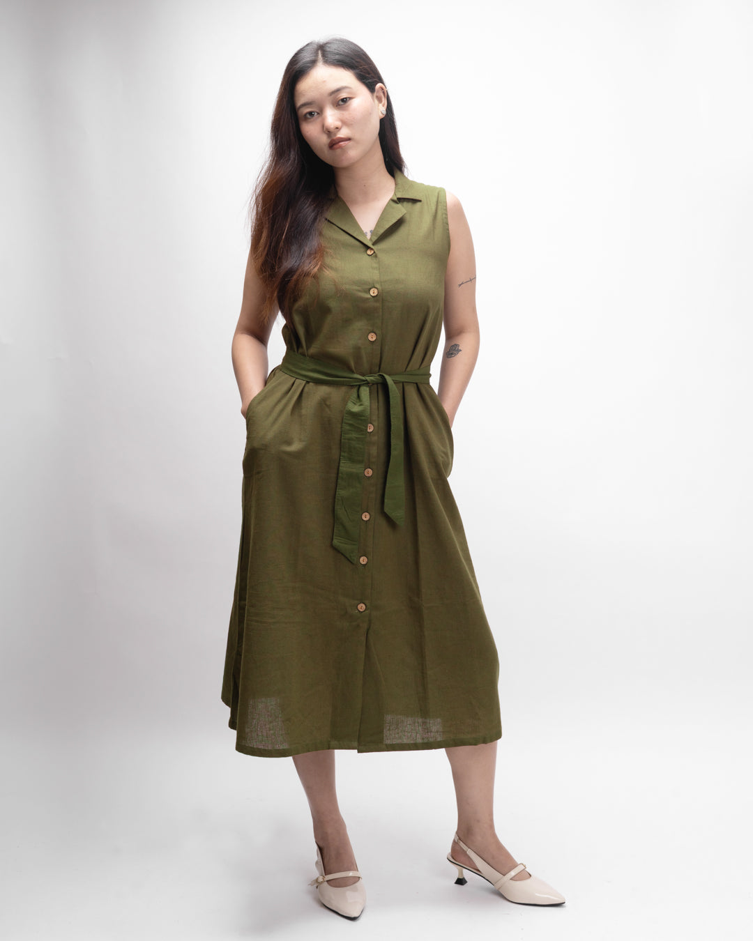 Aria Olive Green Dress