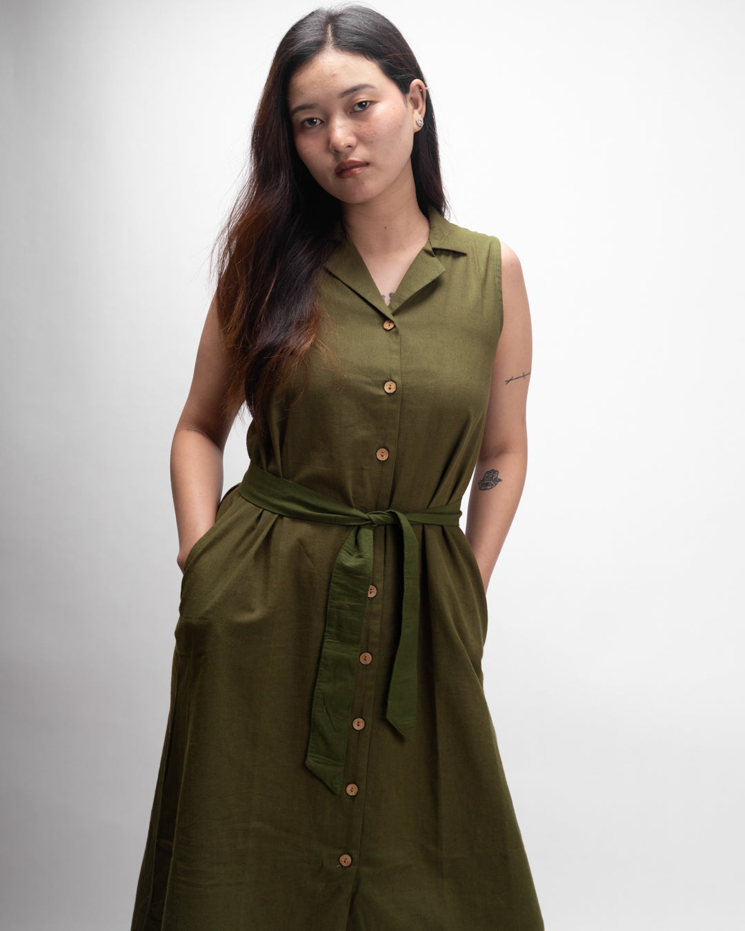 Aria Olive Green Dress