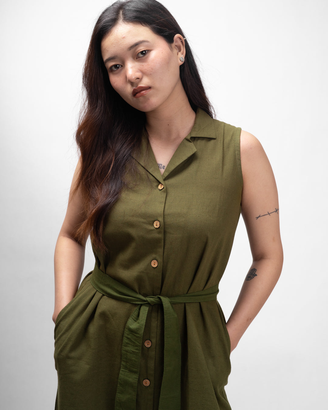 Aria Olive Green Dress