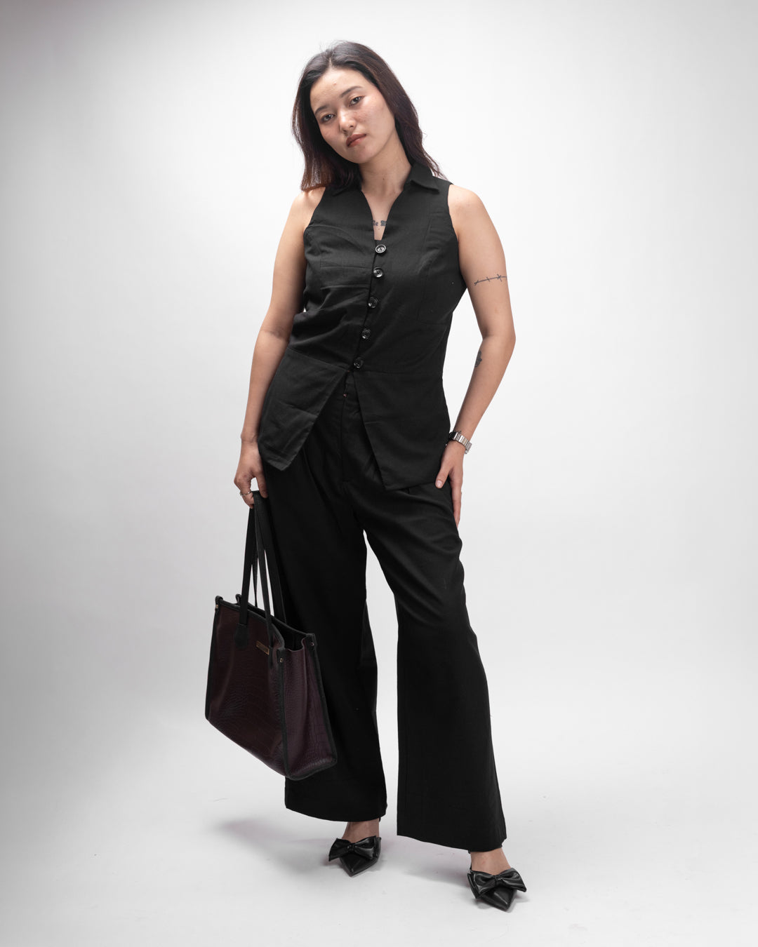 Black Muse Sleeveless Vest Co-ord Set