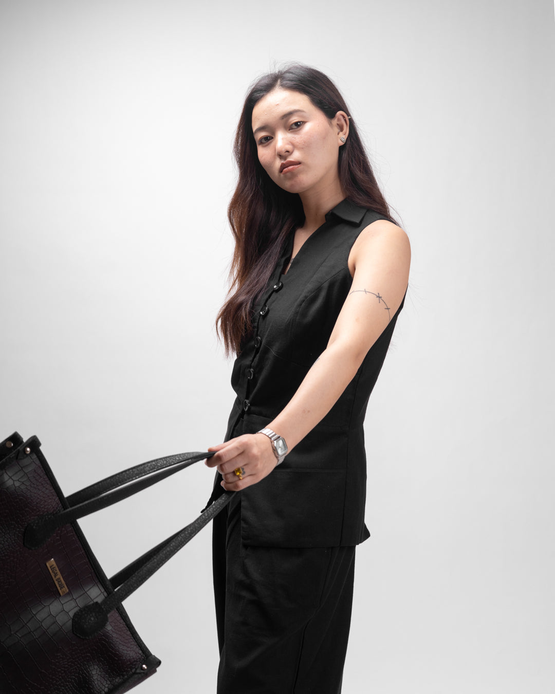 Black Muse Sleeveless Vest Co-ord Set