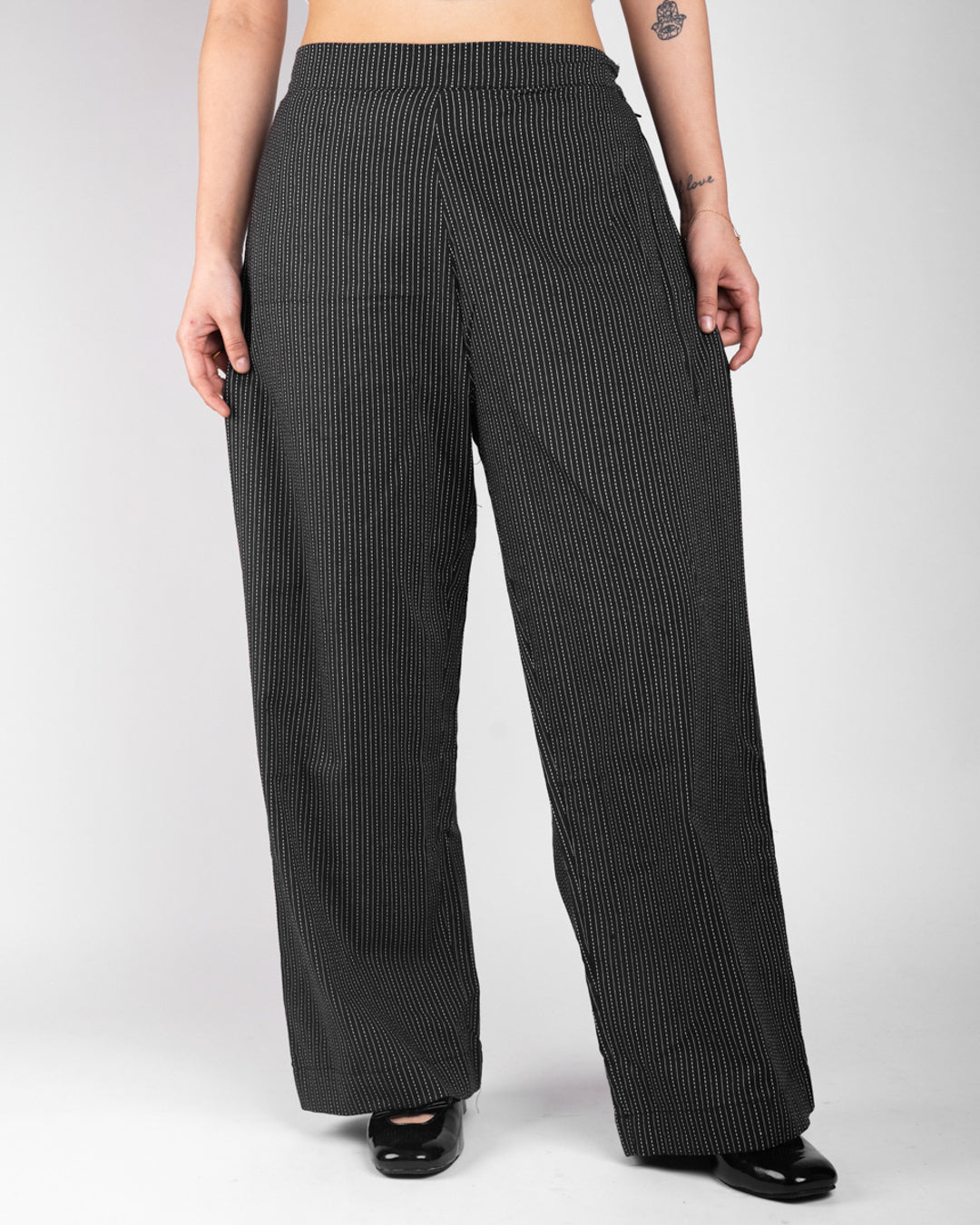 Black Dash Pinstripe Muse Sleeveless Vest Co-ord Set