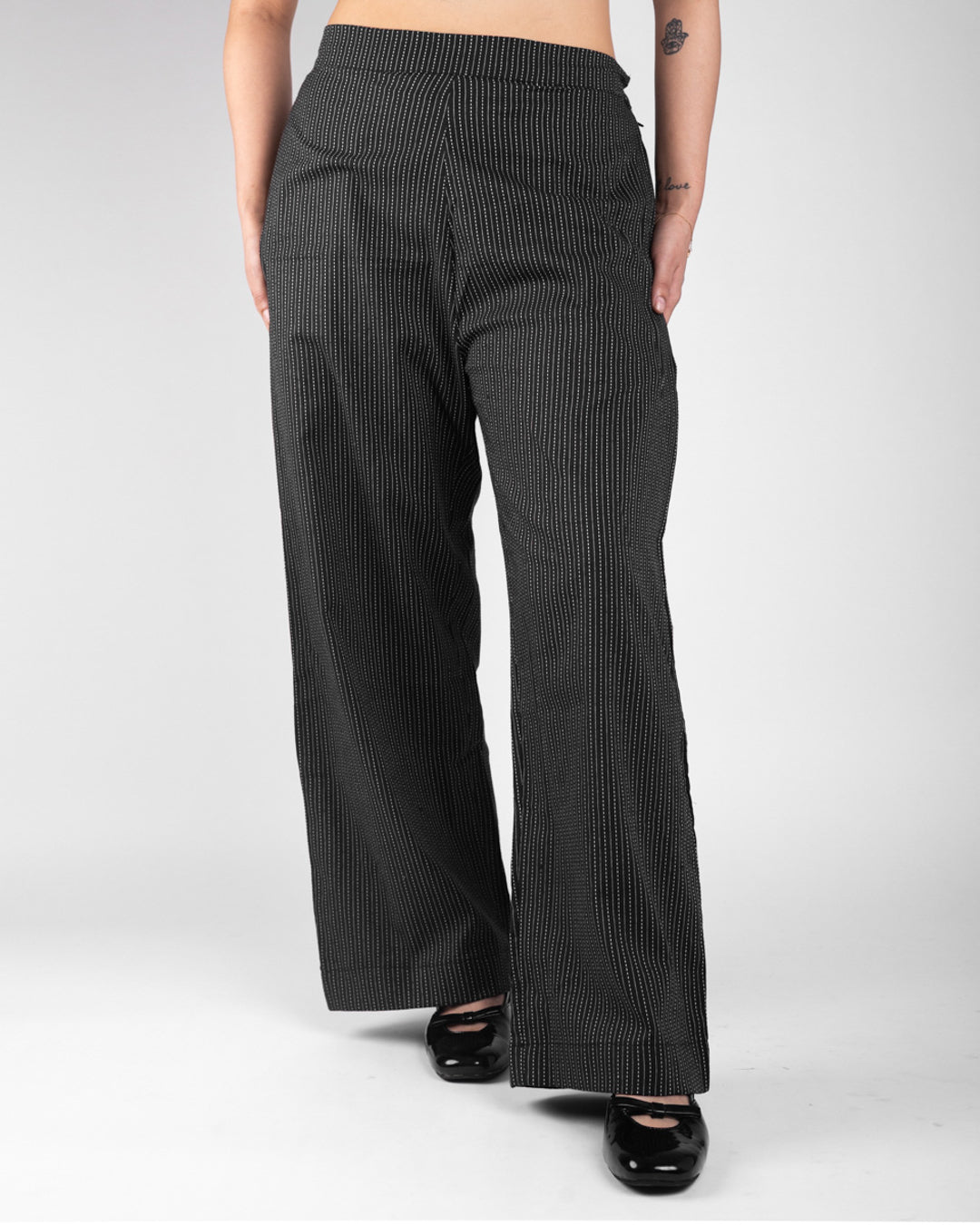 Black Dash Pinstripe Muse Sleeveless Vest Co-ord Set