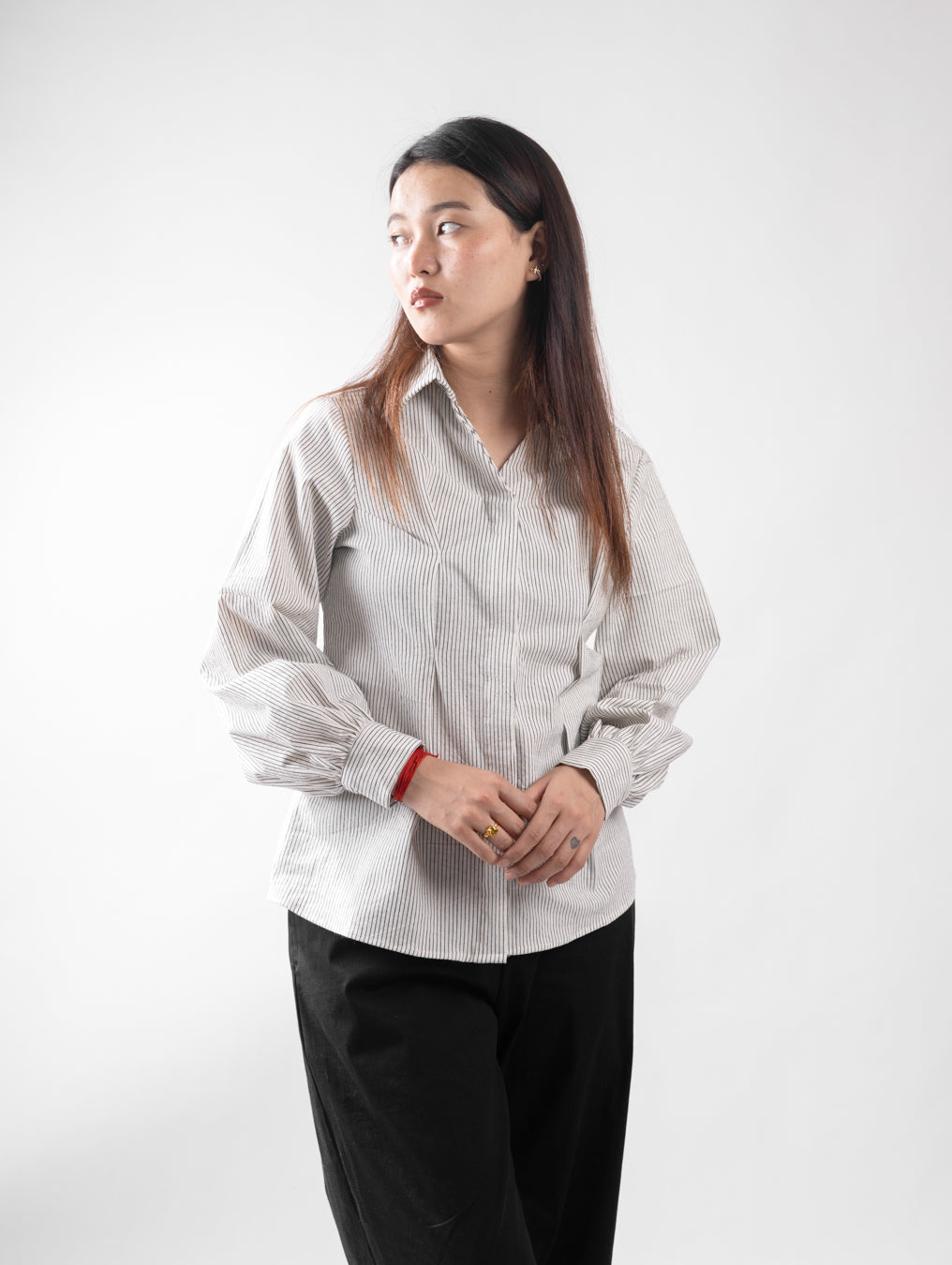 Classic White Pinstripe Tailored Shirt