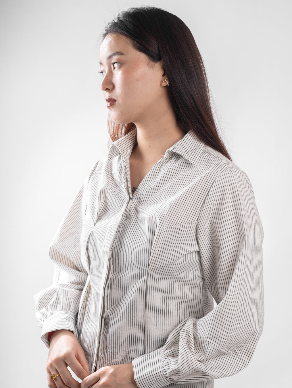 Classic White Pinstripe Tailored Shirt