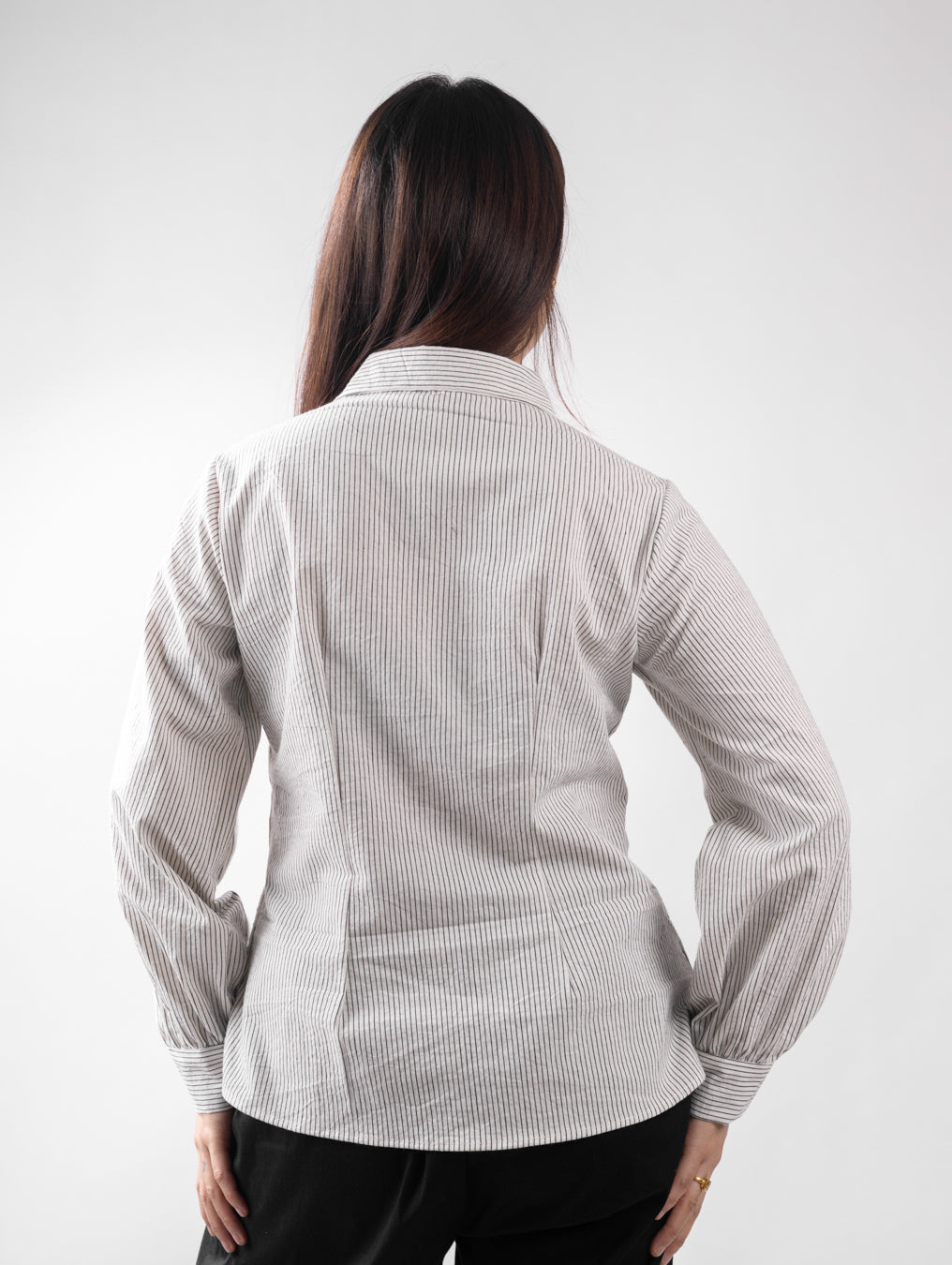 Classic White Pinstripe Tailored Shirt