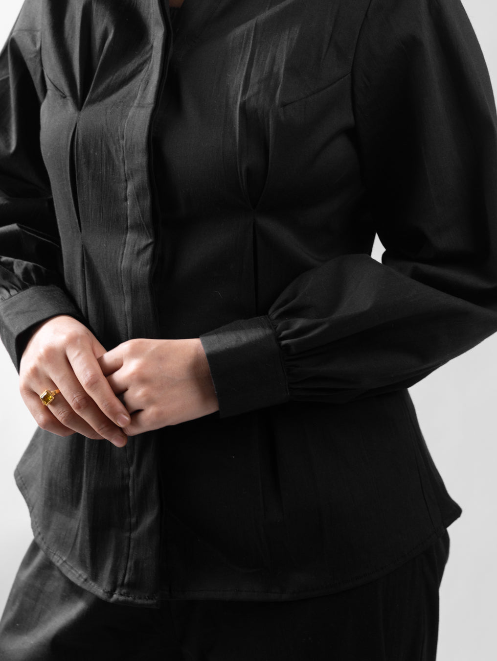 Classic Black Tailored Shirt