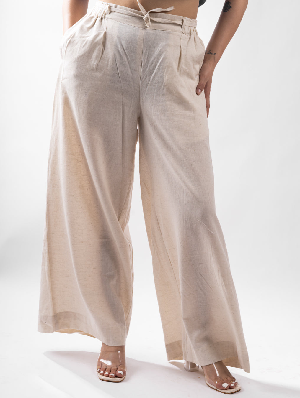 Orin Beige Drawstrings Pants