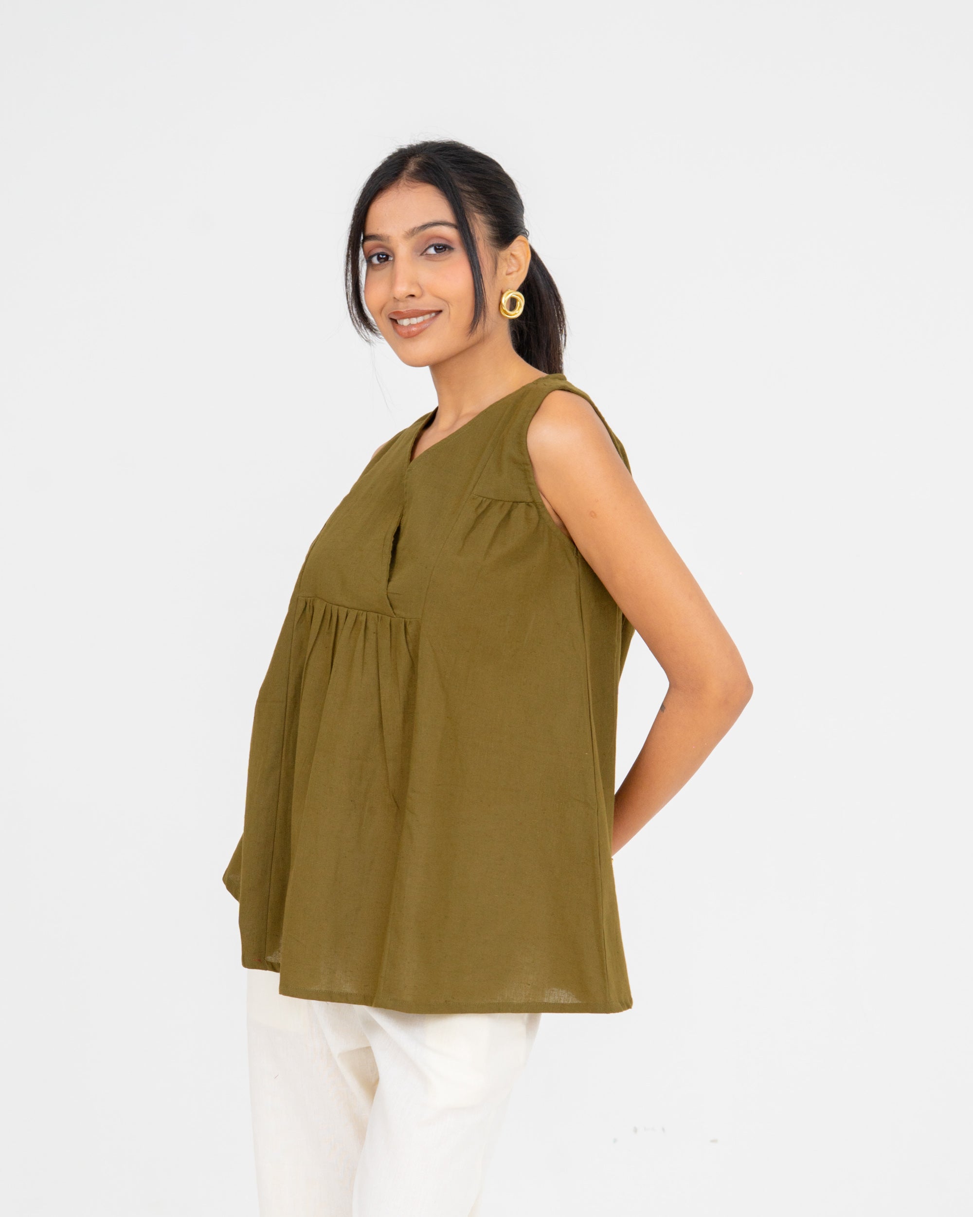 Iris Olive Green Top