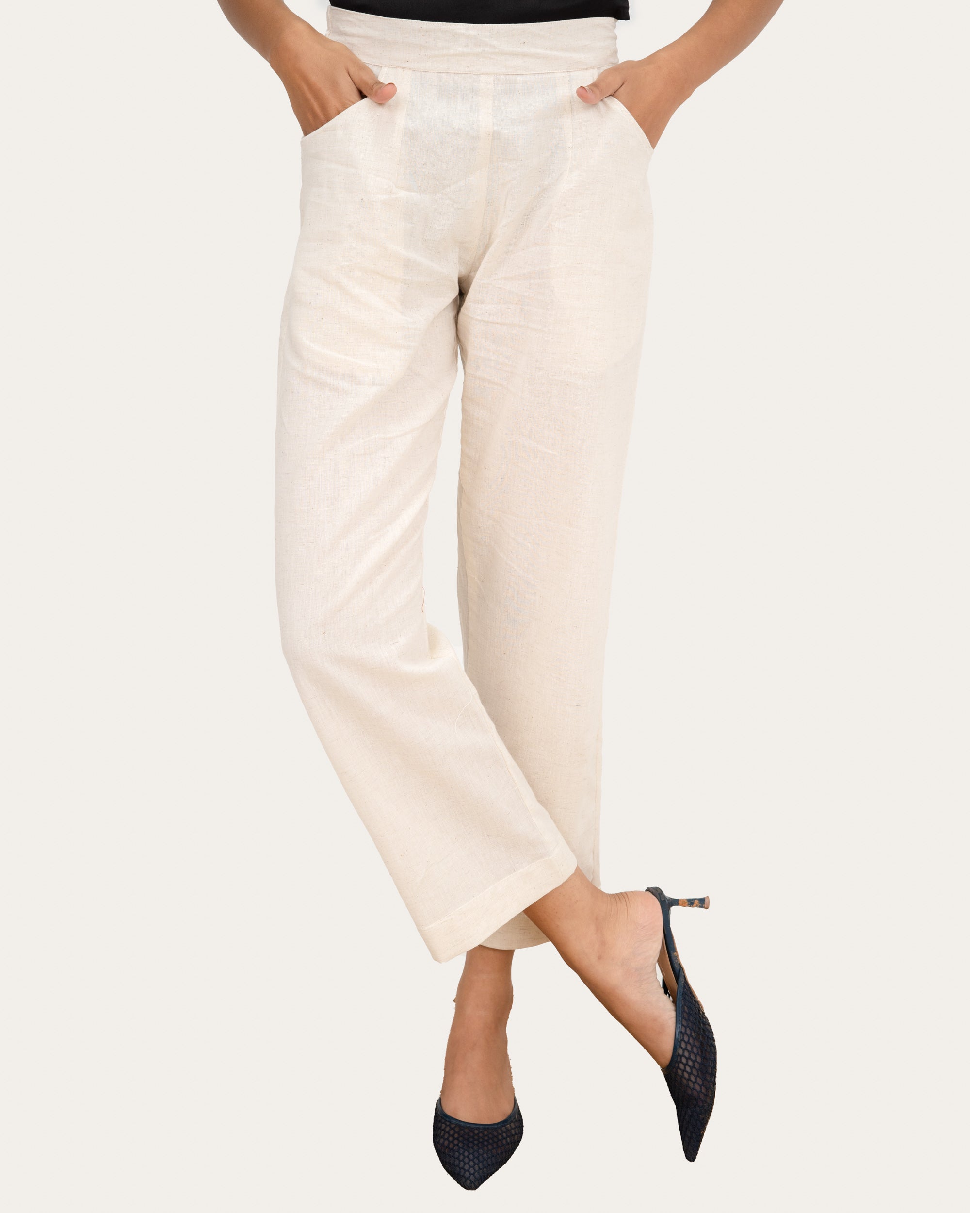 Lyra Beige Straight Pants