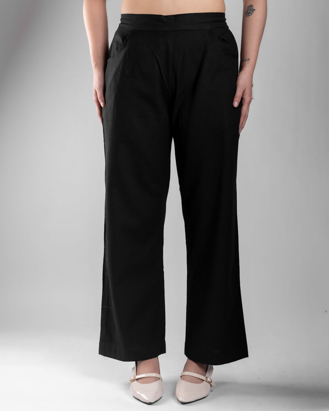 Solid Black Palazzo