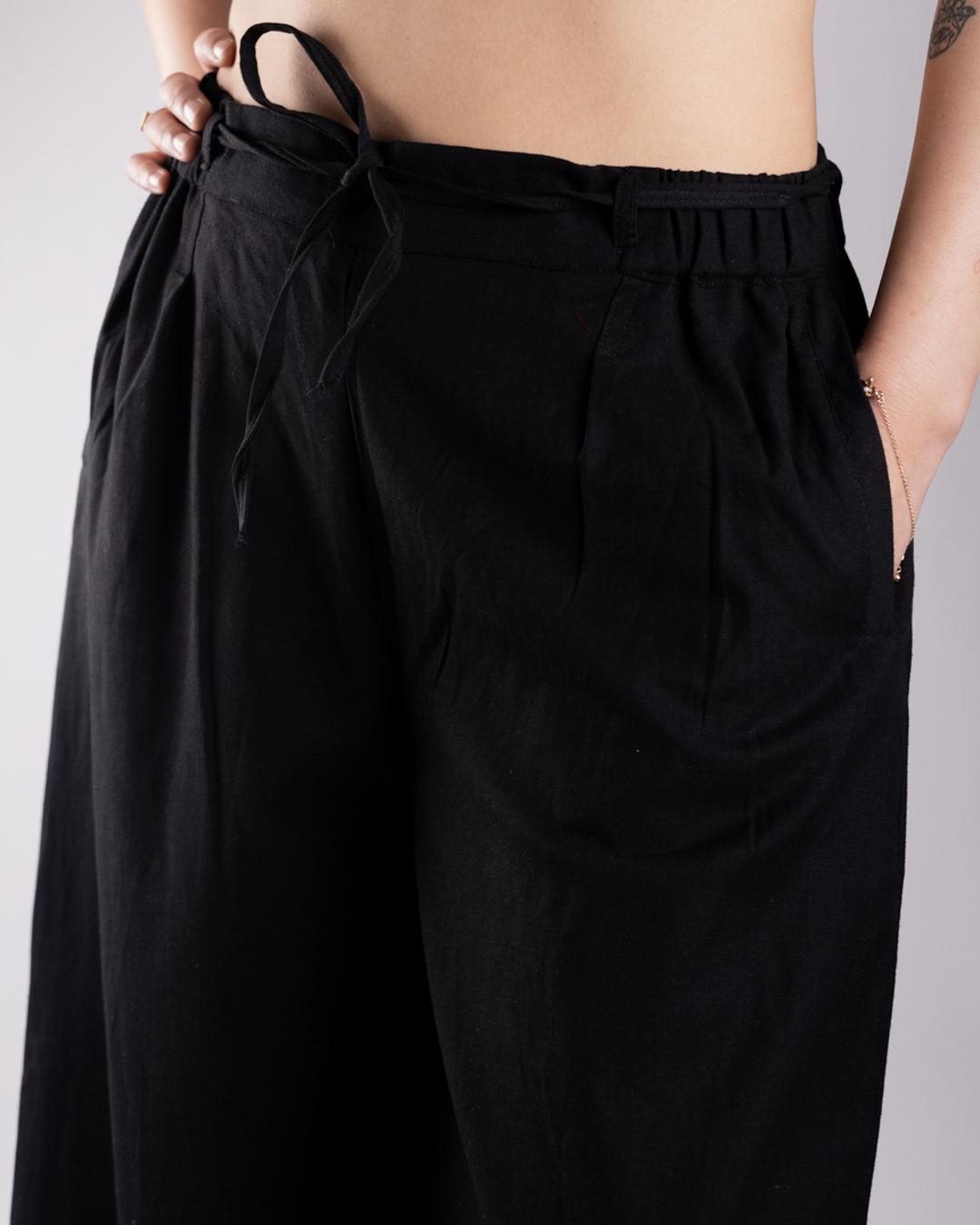 Orin Black Drawstrings Pants