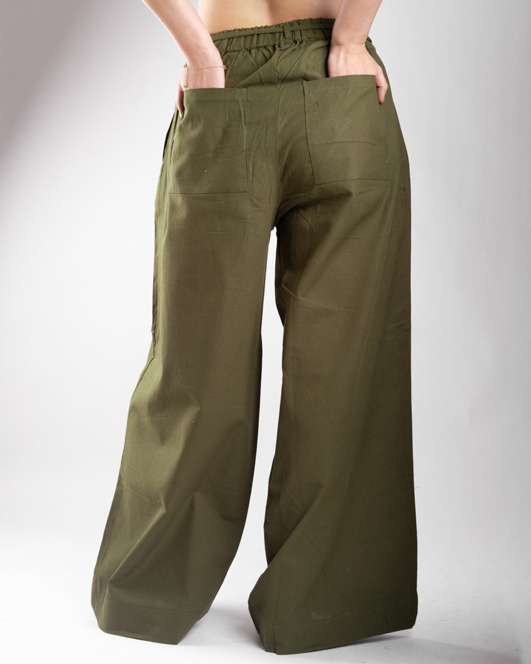 Orin Olive Green Drawstrings Pants
