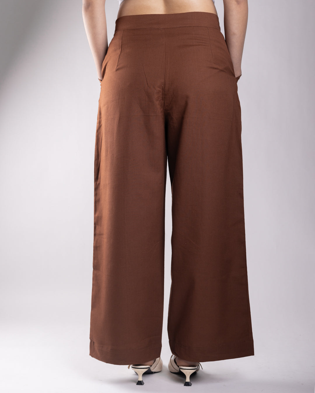 Veda Brown Pleated Trouser