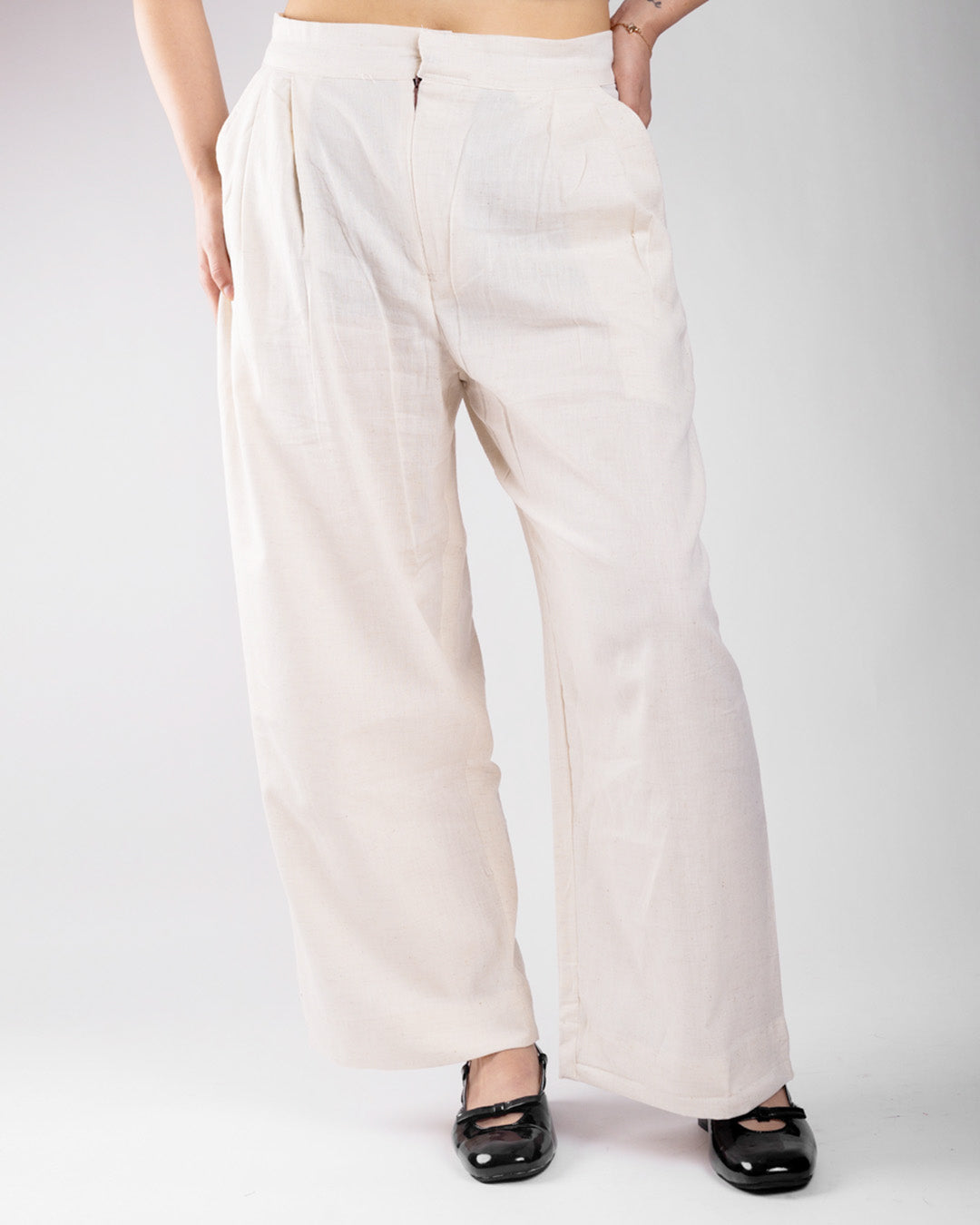 Veda Beige Pleated Trouser